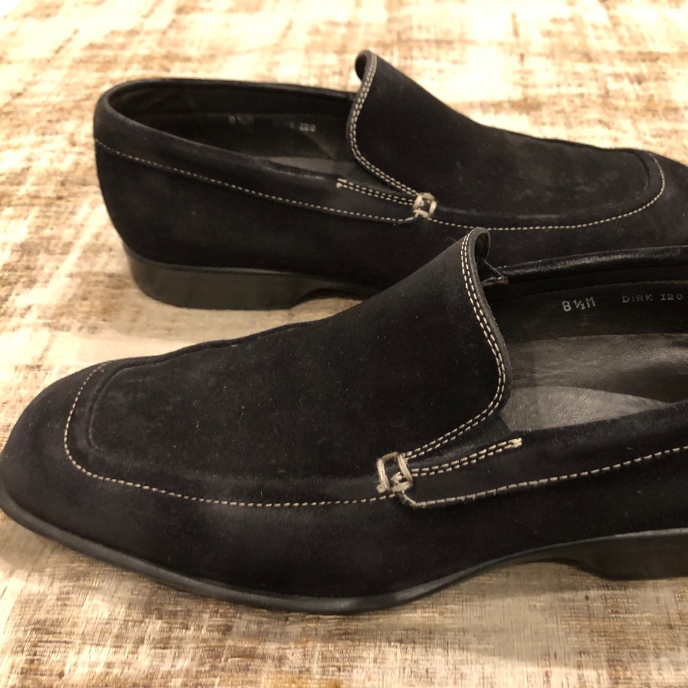 Donald J Pliner Black Suede Loafers